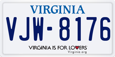 VA license plate VJW8176