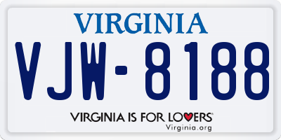 VA license plate VJW8188