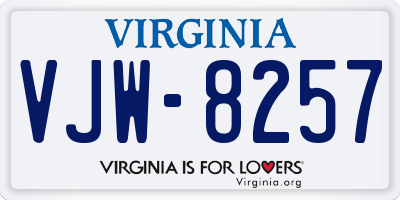 VA license plate VJW8257
