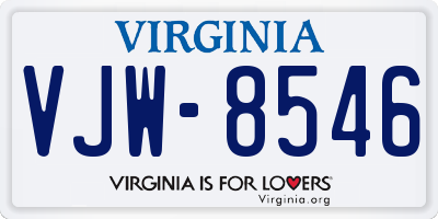 VA license plate VJW8546