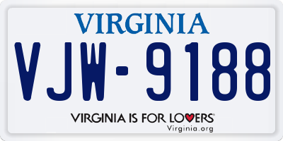 VA license plate VJW9188