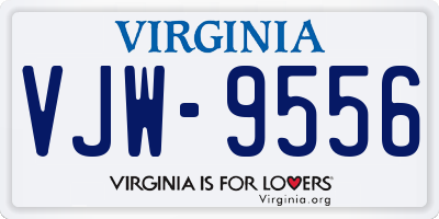 VA license plate VJW9556