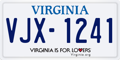 VA license plate VJX1241