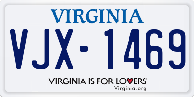VA license plate VJX1469