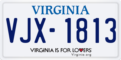VA license plate VJX1813