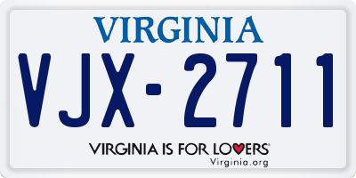 VA license plate VJX2711