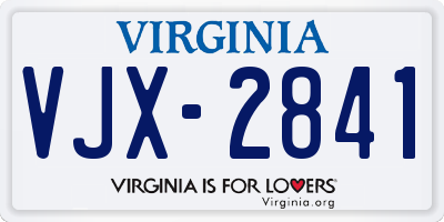 VA license plate VJX2841