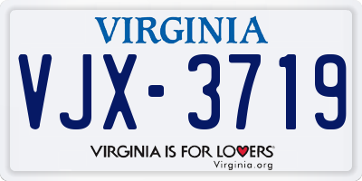 VA license plate VJX3719