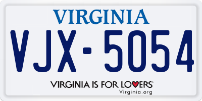 VA license plate VJX5054