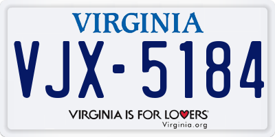 VA license plate VJX5184