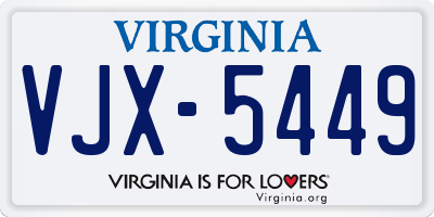 VA license plate VJX5449