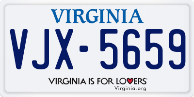 VA license plate VJX5659