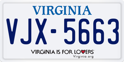 VA license plate VJX5663