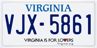 VA license plate VJX5861