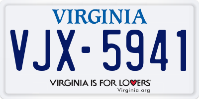 VA license plate VJX5941