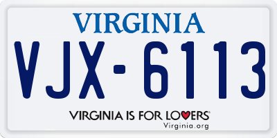 VA license plate VJX6113
