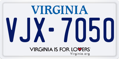 VA license plate VJX7050