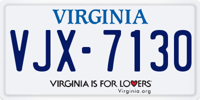 VA license plate VJX7130