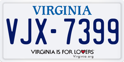 VA license plate VJX7399
