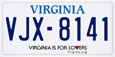 VA license plate VJX8141