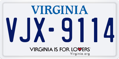 VA license plate VJX9114