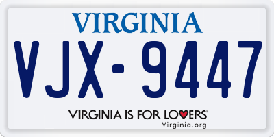 VA license plate VJX9447