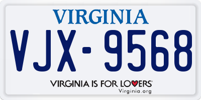 VA license plate VJX9568