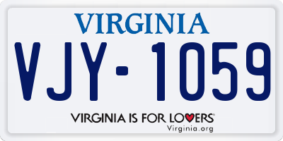 VA license plate VJY1059