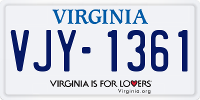 VA license plate VJY1361