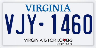 VA license plate VJY1460