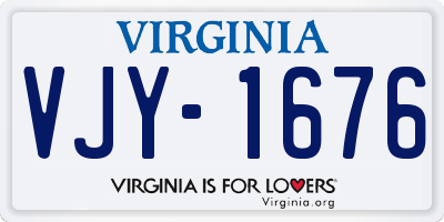 VA license plate VJY1676