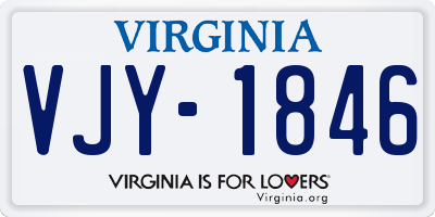 VA license plate VJY1846