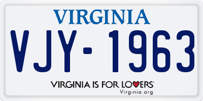 VA license plate VJY1963