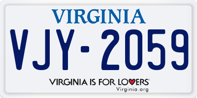 VA license plate VJY2059
