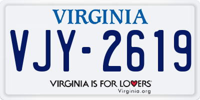 VA license plate VJY2619