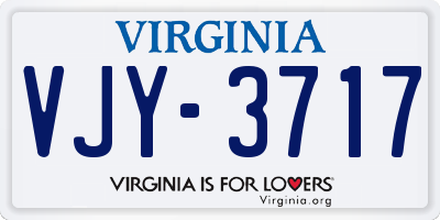 VA license plate VJY3717