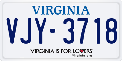 VA license plate VJY3718