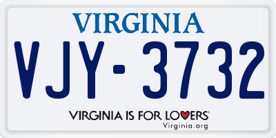 VA license plate VJY3732