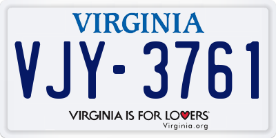 VA license plate VJY3761