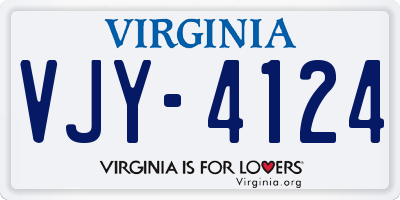 VA license plate VJY4124