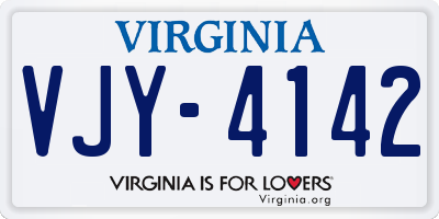 VA license plate VJY4142