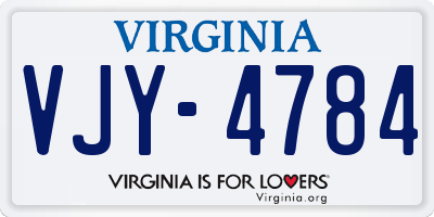 VA license plate VJY4784