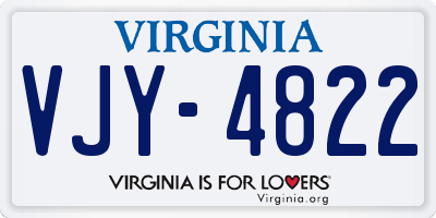 VA license plate VJY4822