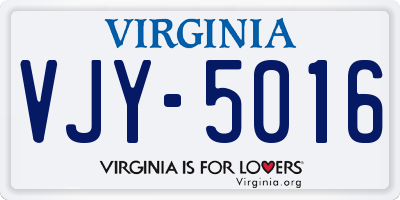 VA license plate VJY5016