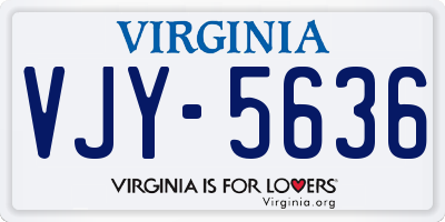 VA license plate VJY5636