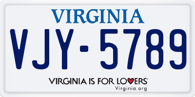 VA license plate VJY5789