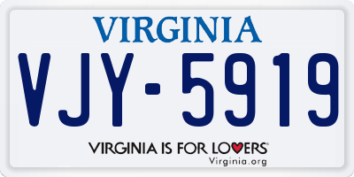 VA license plate VJY5919