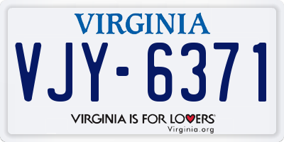 VA license plate VJY6371