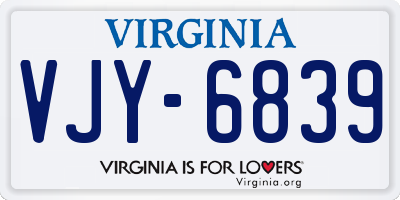 VA license plate VJY6839