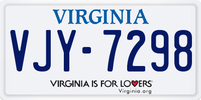 VA license plate VJY7298